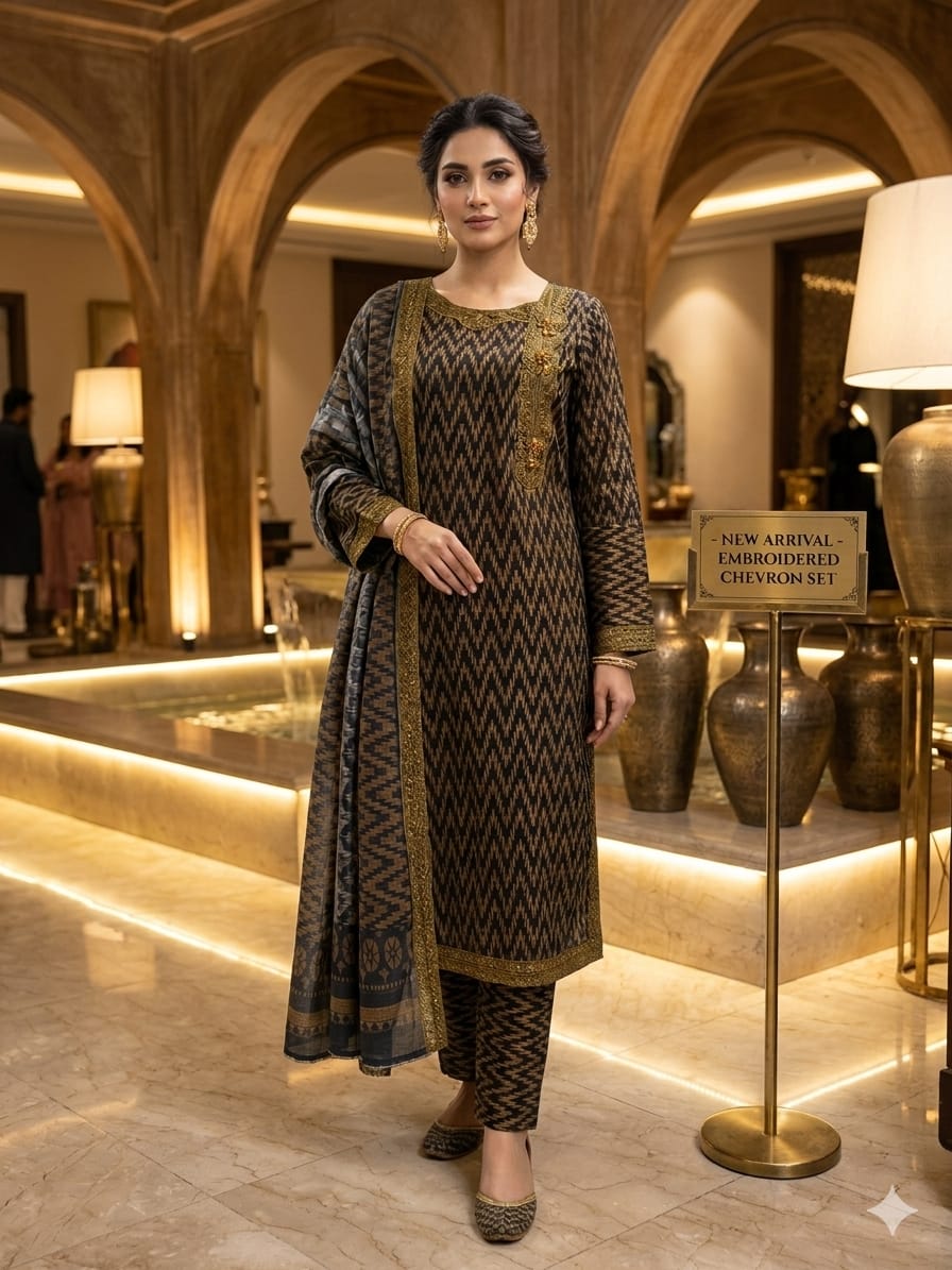 Embroidered Chevron Salwar Set