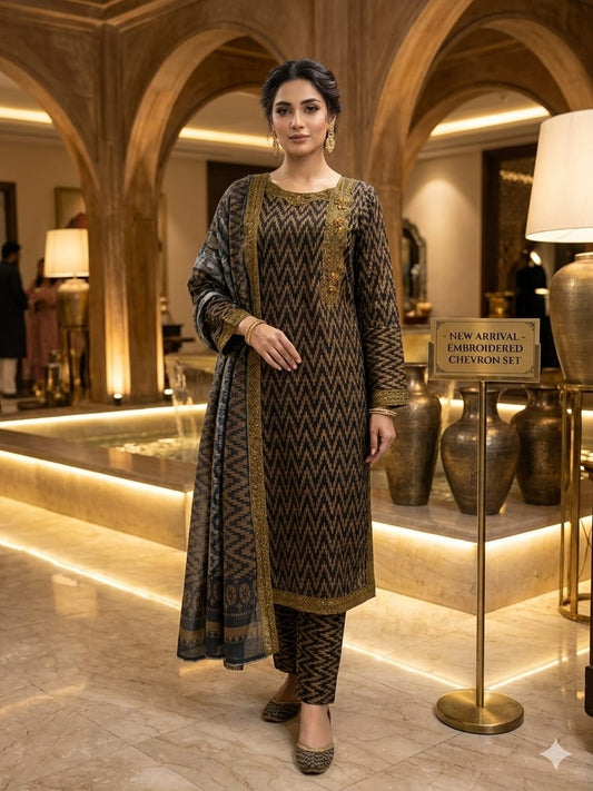 Embroidered Chevron Salwar Set